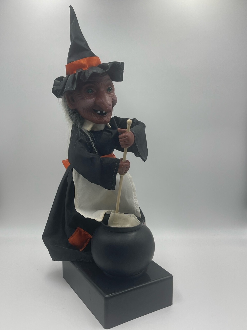 Halloween Gothic Decor: Witch Motionette Animated Stirring Cauldron Light Sound